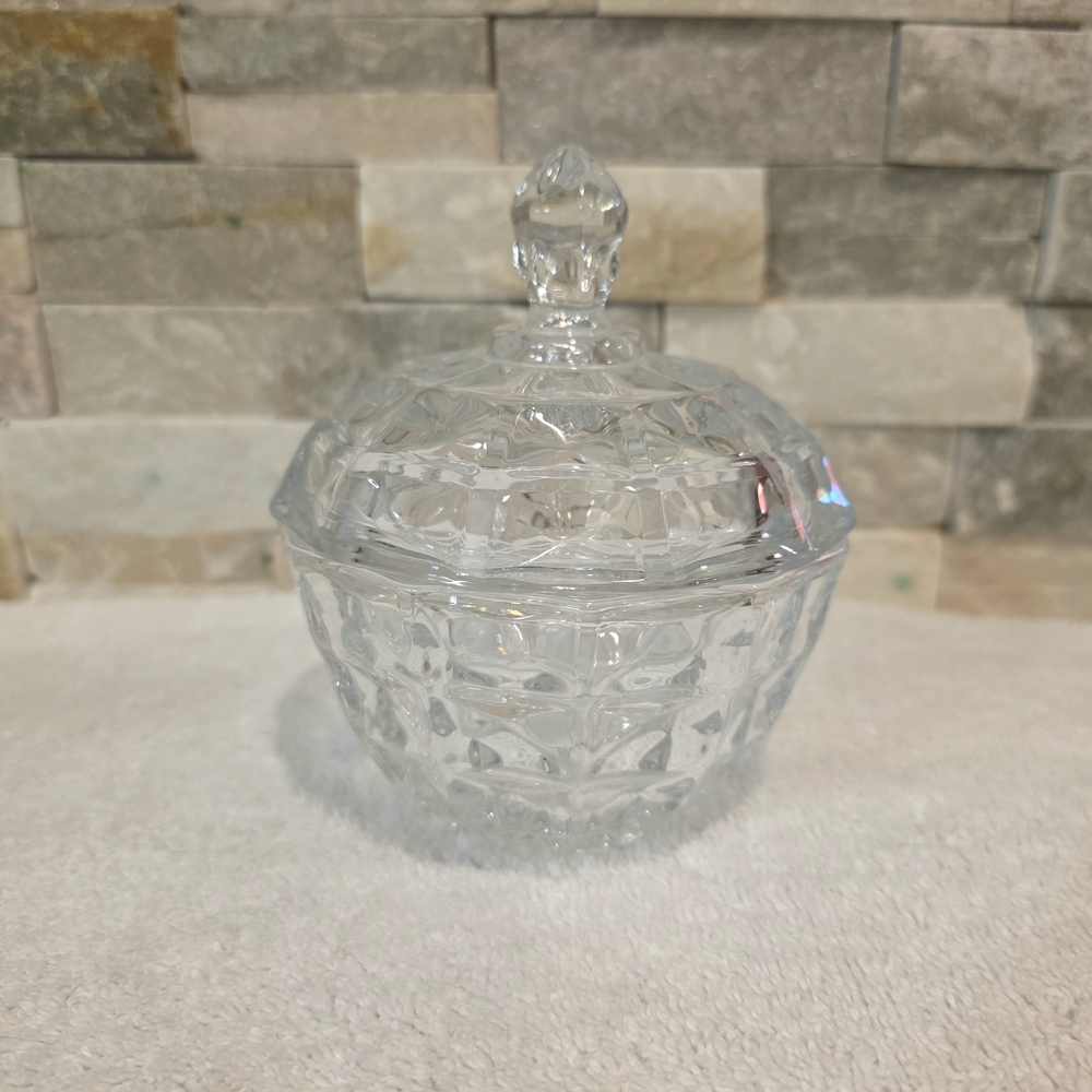 Crystal Glass Candy Jars with Lids - Clear